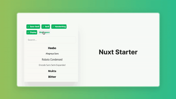 Nuxt Starter AI Font Selector
