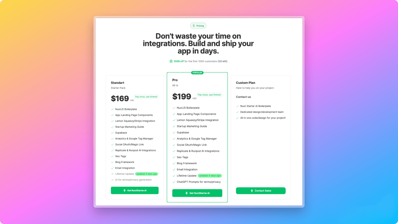 Pricing component image