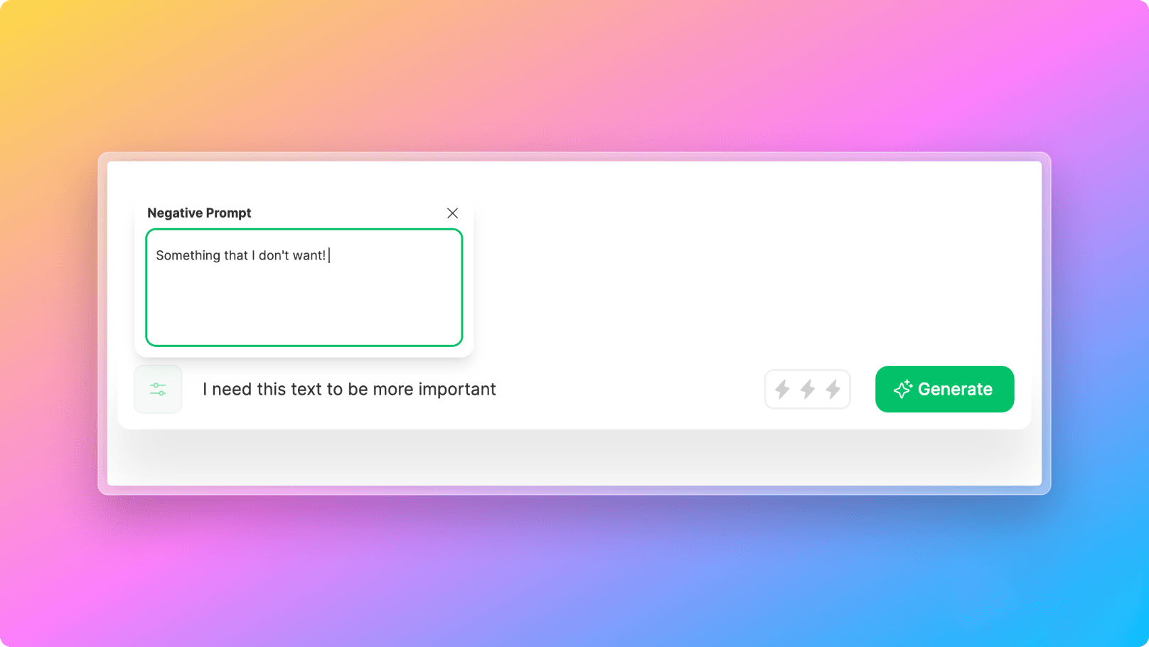 NuxtJs Negative Prompt Input for AI Apps